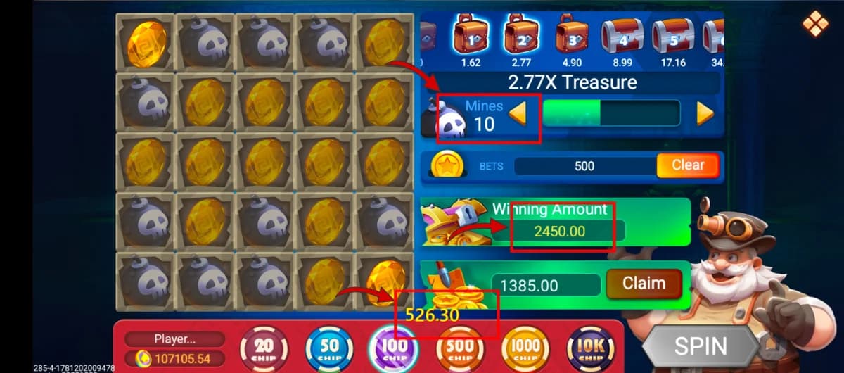 Mines game Card Rummy — real money play